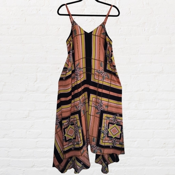 Nanette Lepore chain and floral maxi handkerchief hem dress - Picture 4 of 12